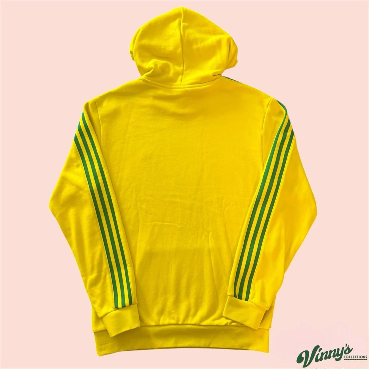 NWT Adidas Originals Yellow Green Stripes Brazil Hoodie Mens Medium