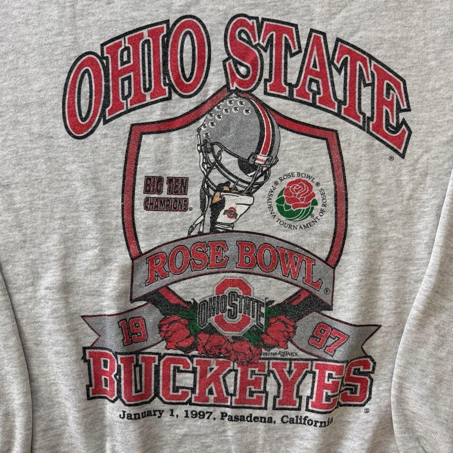 Vintage Jerzees 1997 Ohio State Buckeyes Rose Bowl College Sweatshirt Mens XL