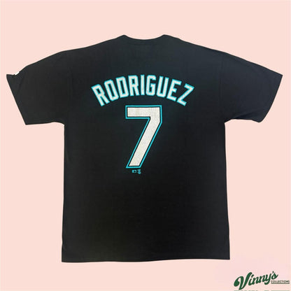 Vintage Russell Athletic Florida Marlins Ivan Pudge Rodriguez Shirt Mens Large
