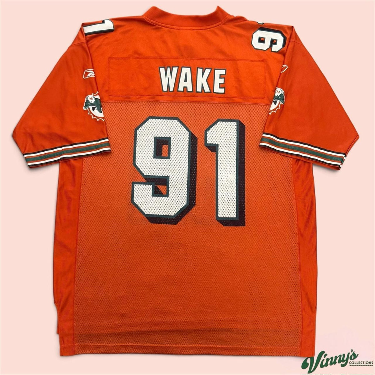 Vintage 00s Reebok NFL Miami Dolphins Cameron Wake Football Jersey Mens XL
