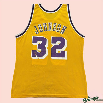 Vintage 90s Champion Los Angeles Lakers Magic Johnson Basketball Jersey Mens XL