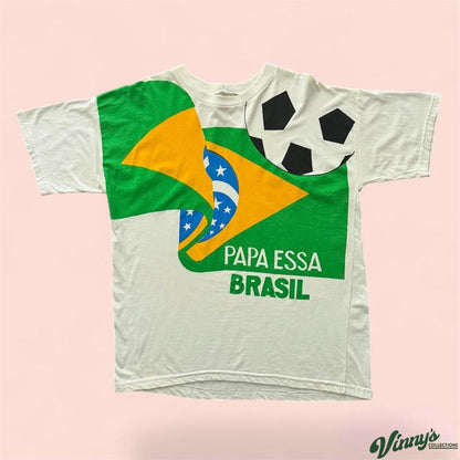 Vintage Brazil Papa Essa Brasil Soccer Shirt Mens Large