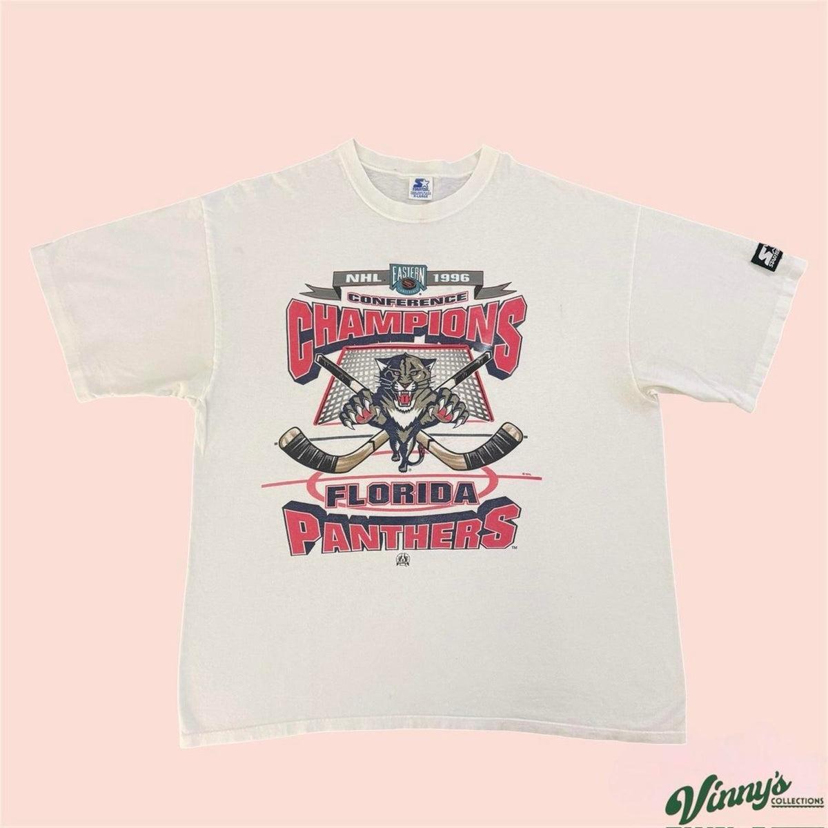 90s Starter NHL Florida Panthers 1996 Eastern Conference Champions Shirt Mens XL