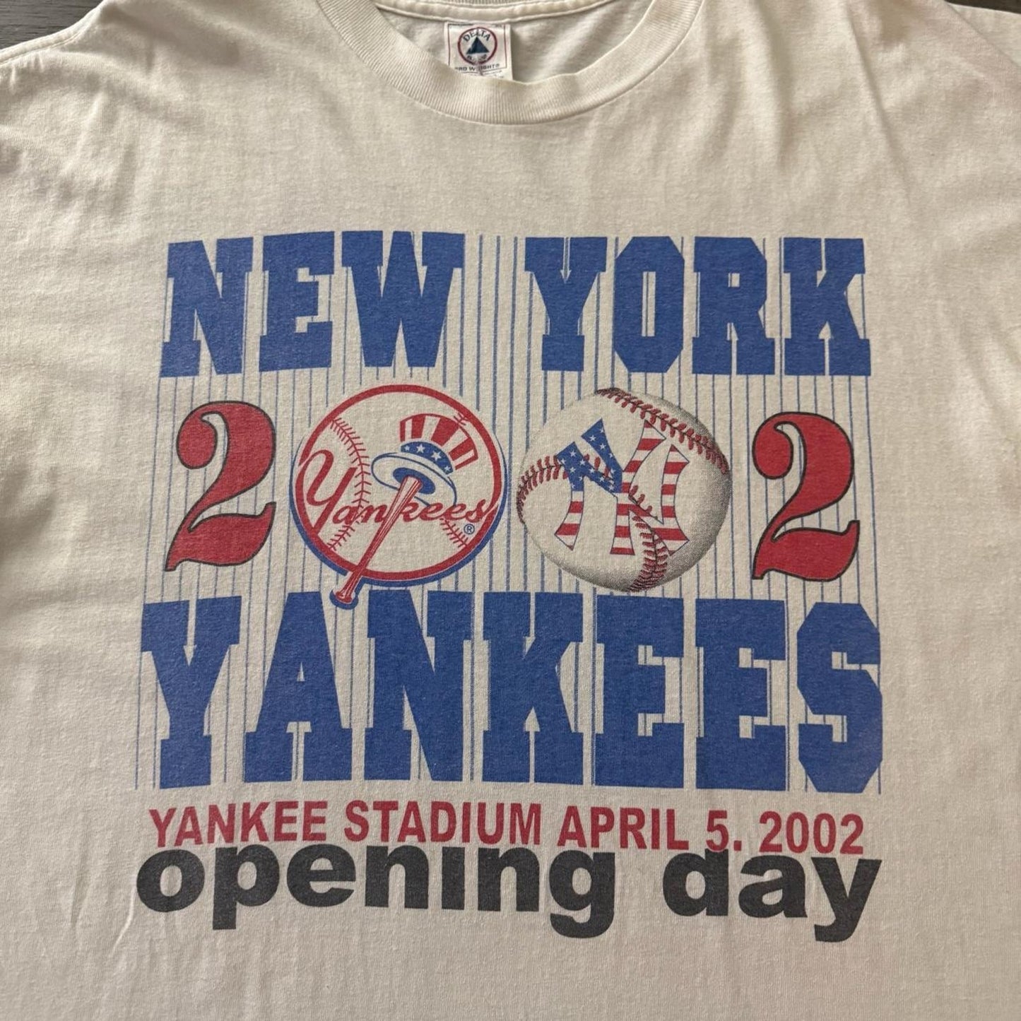 Vintage 2002 Delta MLB New York Yankees Opening Day Baseball Shirt Mens XL