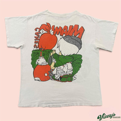 Vintage 90s Hanna Barbera Miami Hurricanes Flintstones College Shirt Mens XL