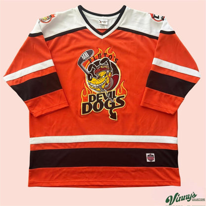 Vintage 90s Disney World Plutos Devil Dogs K9 Hockey Jersey Mens 2XL