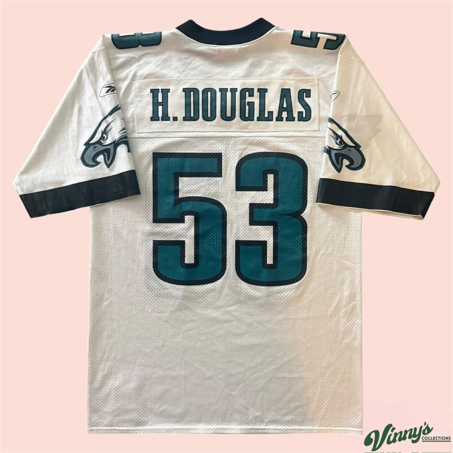 Vintage Reebok NFL Philadelphia Eagles Hugh Douglas Football Jersey Mens Medium