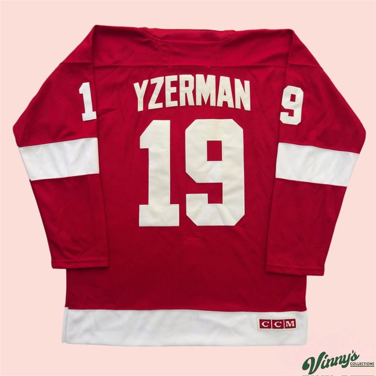 Vintage 90s CCM Detroit Red Wings Steve Yzerman Hockey Jersey Mens 52 2XL