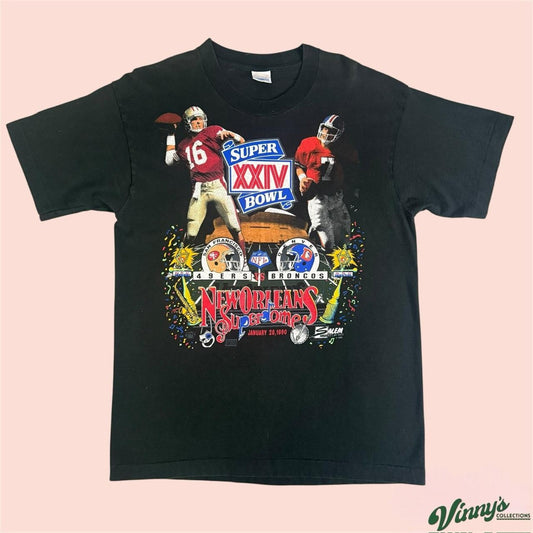 90s Salem Super Bowl XXIV San Francisco 49ers vs Denver Broncos Shirt Mens Large