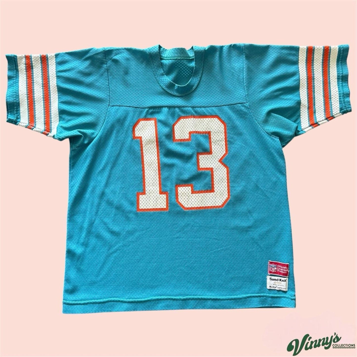 Vintage 80s Sand Knit NFL Miami Dolphins Dan Marino Football Jersey Mens Large