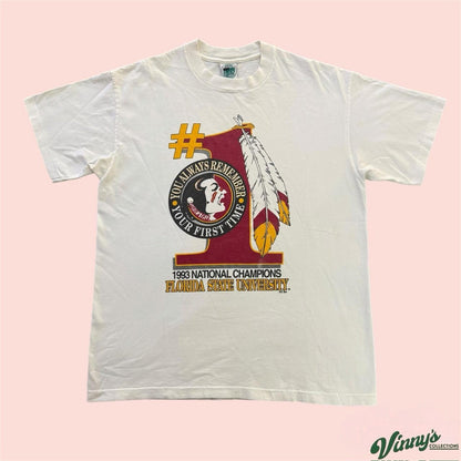 Vintage 90s Mr Tees 1993 FSU Florida State Seminoles FSU Champions Shirt Mens XL