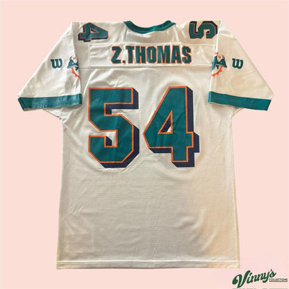 Vintage 90s Wilson Miami Dolphins Zach Thomas Football Jersey Mens 46 Large