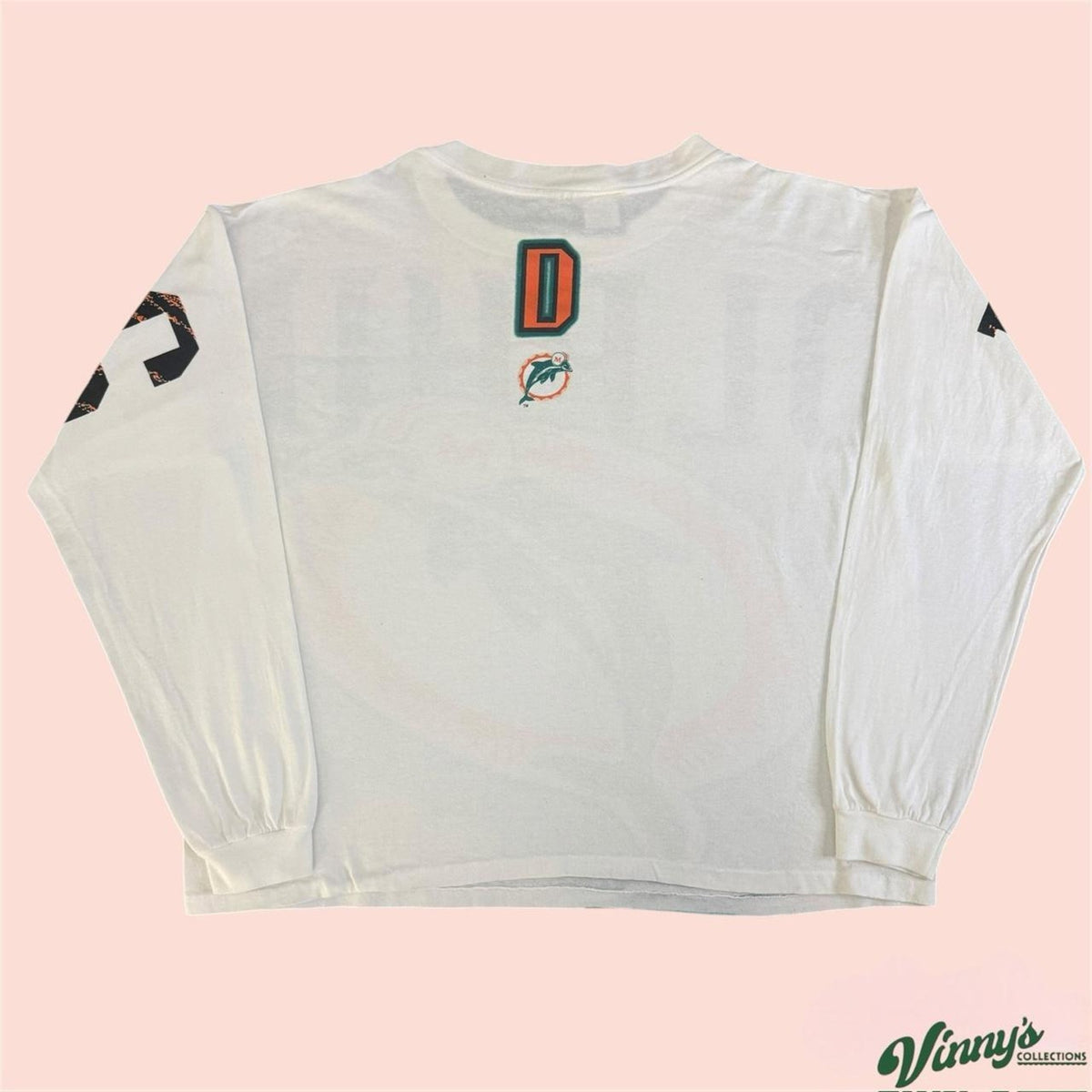 Vintage 90s Magic Johnson T’s NFL Miami Dolphins Football LS Shirt Mens 2XL
