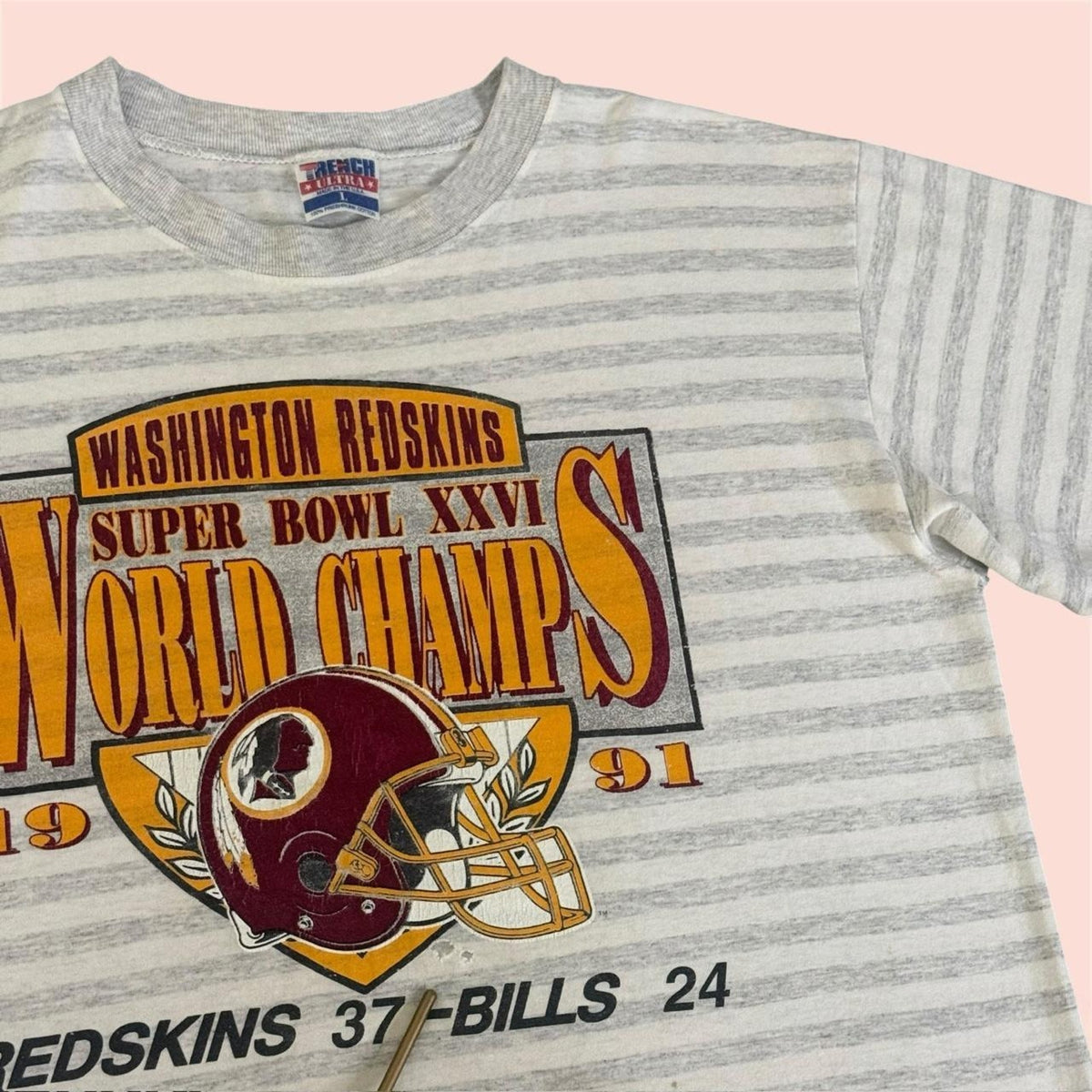 Trench 1991 NFL Washington Redskins Super Bowl XXVI Football Shirt Mens Large