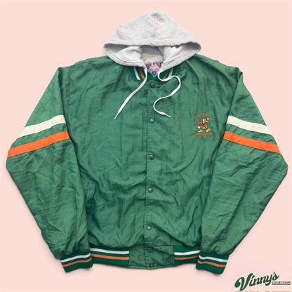 Vintage 90s Ruff Stuff Miami Hurricanes College Hoodie Jacket Mens XL
