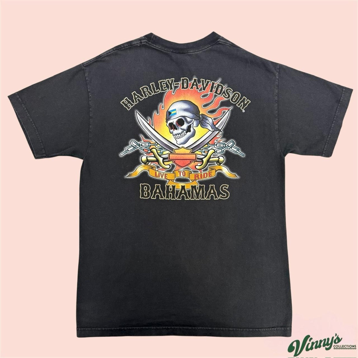 Vintage 00s Y2K Harley Davidson Bahamas Biker Shirt Mens Large
