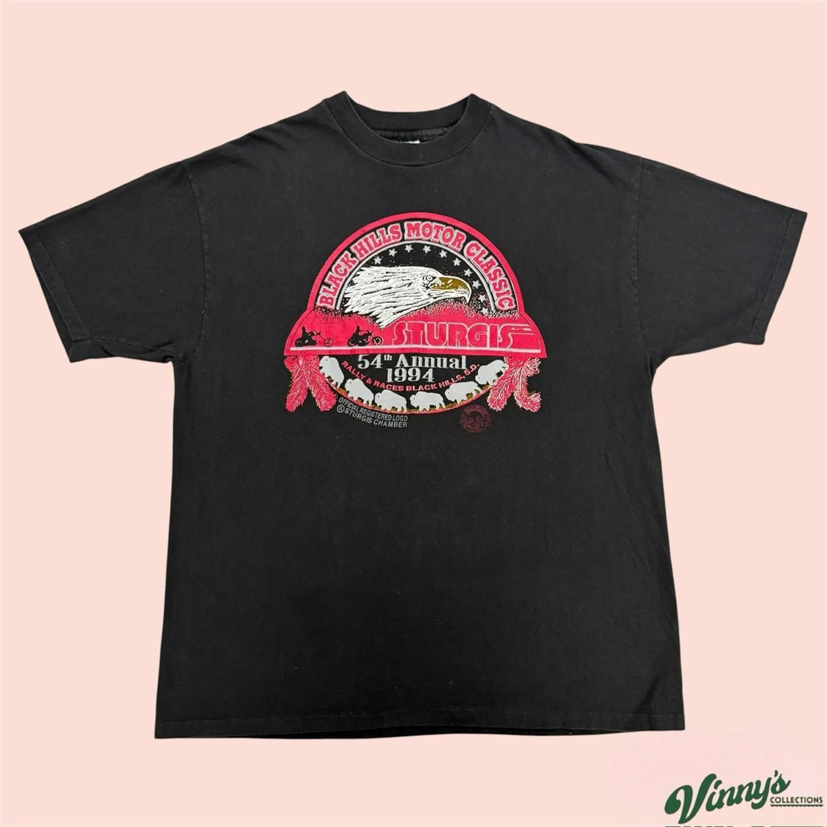 Vintage 90s Hanes Beefy 1994 Sturgis Black Hills Biker Shirt Mens XL