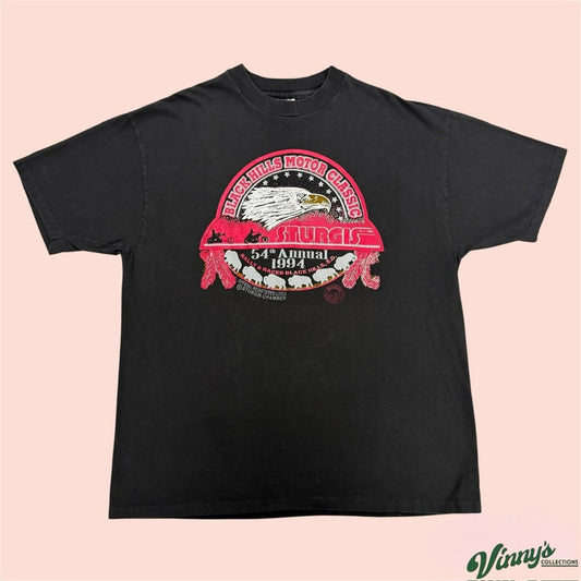 Vintage 90s Hanes Beefy 1994 Sturgis Black Hills Biker Shirt Mens XL