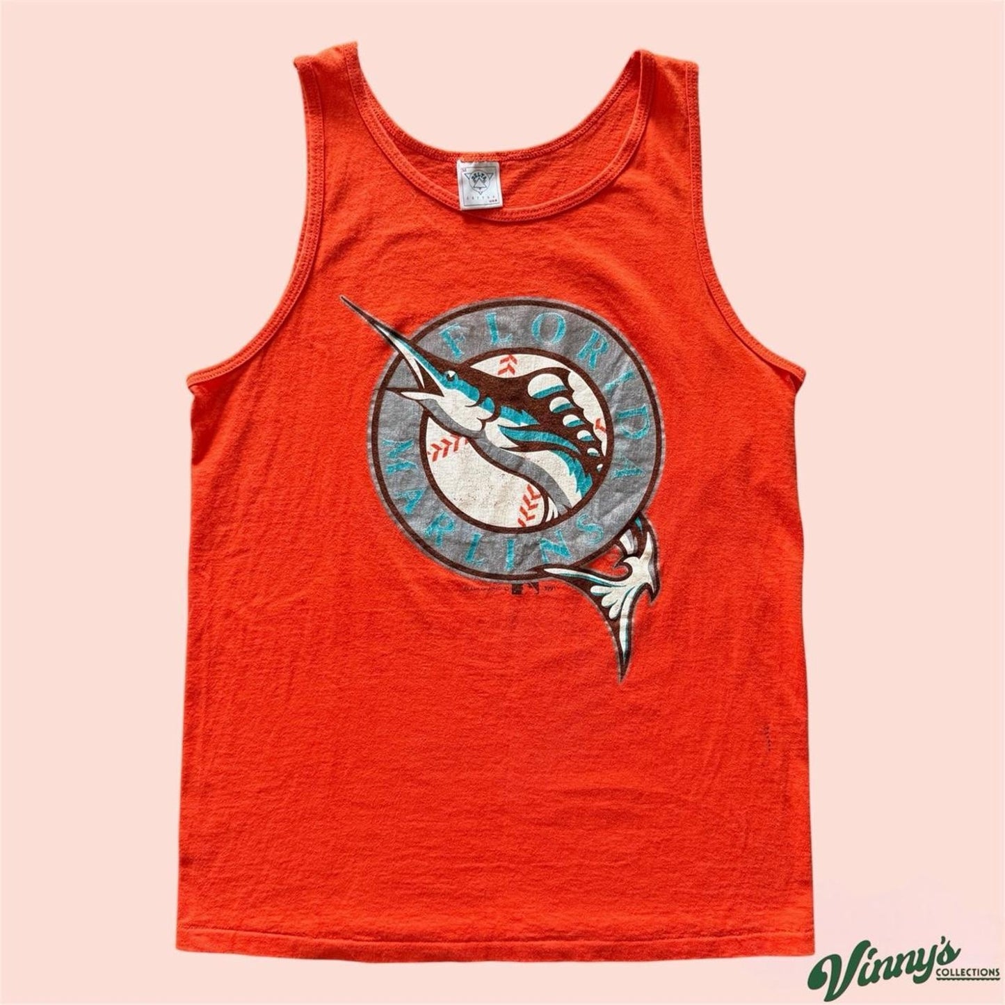 Vintage 90s Delta MLB Florida Marlins Baseball Tank Top Mens Medium