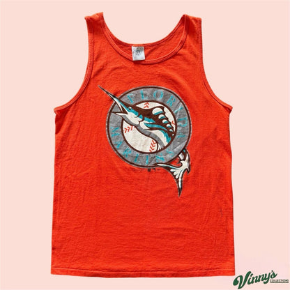Vintage 90s Delta MLB Florida Marlins Baseball Tank Top Mens Medium