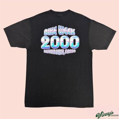 Vintage 00s Y2K Hanes 2000 Daytona Bike Week Biker Shirt Mens Large