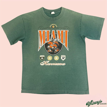 Vintage 90s NCAA Miami Hurricanes College Shirt Mens XL