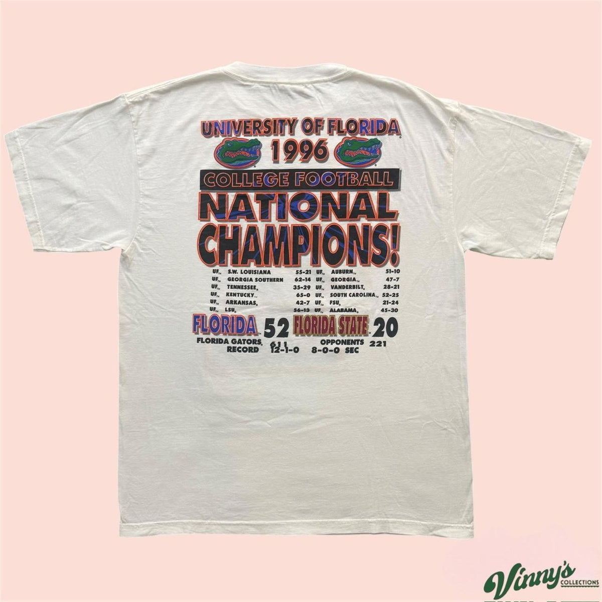 Vintage 90s Mr Tees Florida Gators 1996 National Champions College Shirt Mens XL