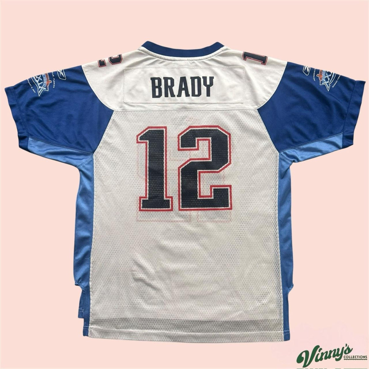 Vintage 00s Reebok New England Patriots Tom Brady Super Bowl Jersey Youth XL