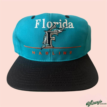 Vintage 90s Florida Marlins Baseball Snapback Hat