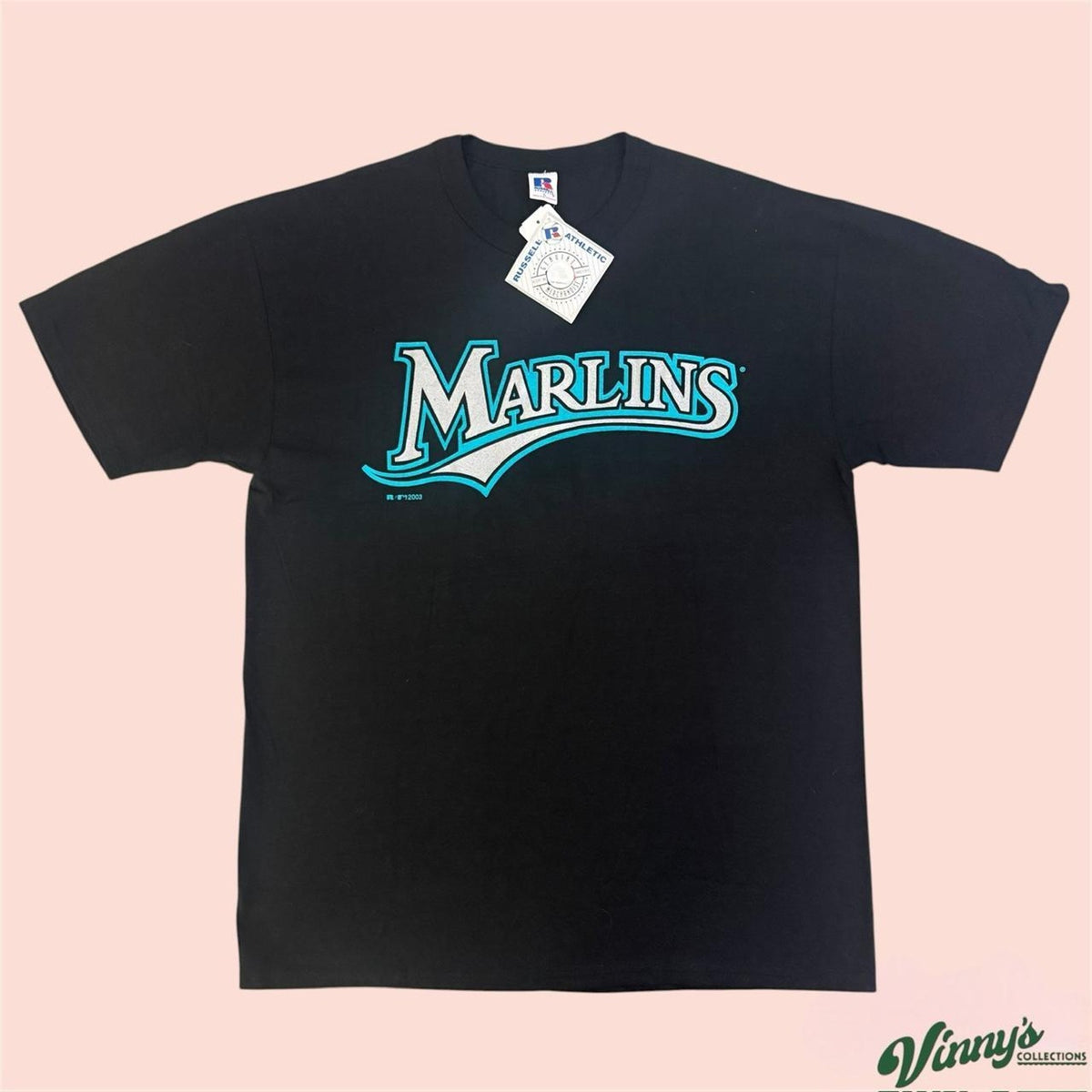 Vintage Russell Athletic Florida Marlins Ivan Pudge Rodriguez Shirt Mens Large