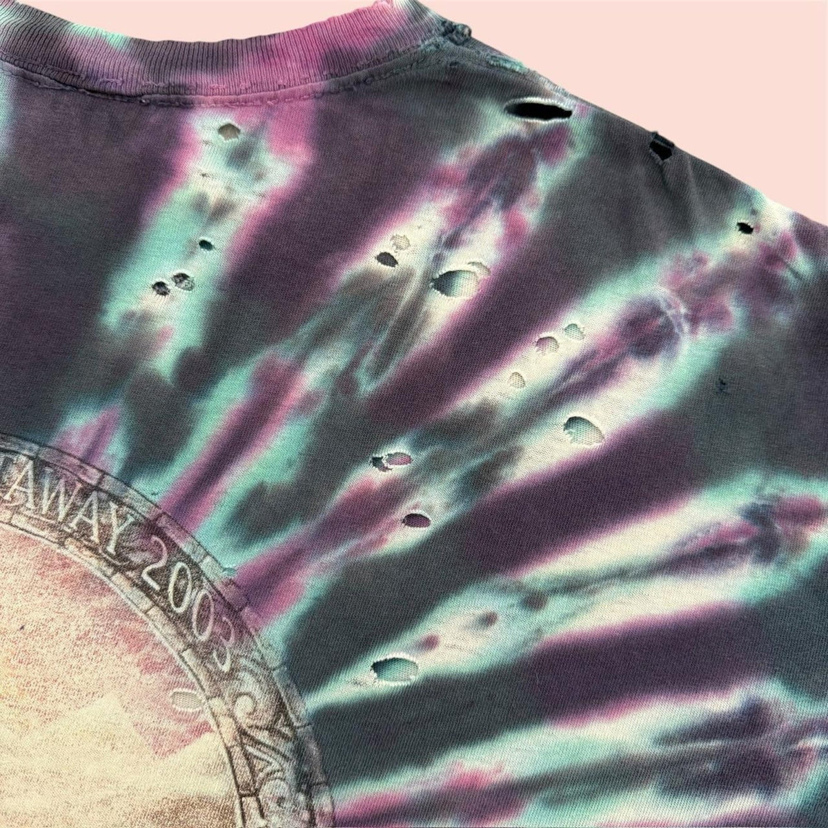 Vintage Thrashed Grateful Dead 2003 Summer Getaway Tour Tie Dye Shirt Mens XL