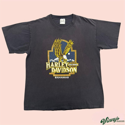 Vintage 90s Tultex Harley Davidson Bahamas Bike Shirt Mens XL