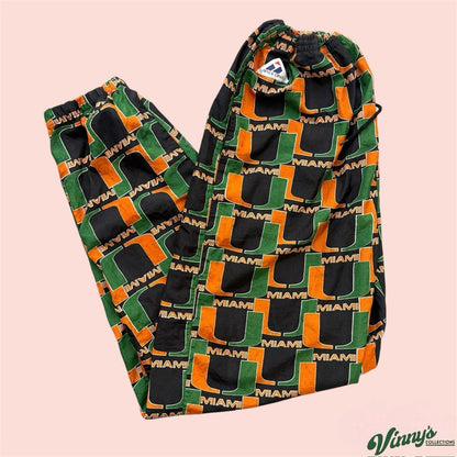 Vintage 90s Apex One Varsity Miami Hurricanes Pants Mens Large