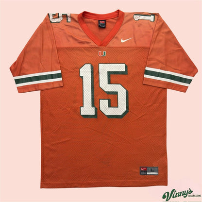 Vintage 90s Nike Miami Hurricanes #15 College Football Jersey Mens Large