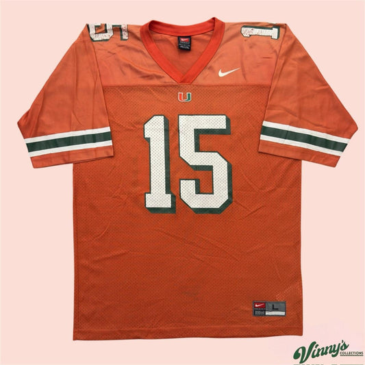 Vintage 90s Nike Miami Hurricanes #15 College Football Jersey Mens Large