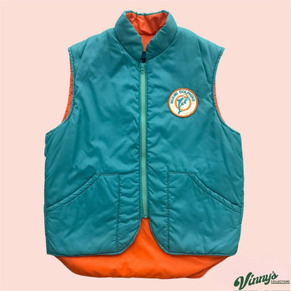 Vintage 80s Sears Roebuck Co Miami Dolphins Football Vest Youth XL