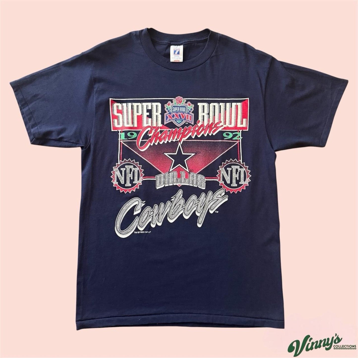 Vintage 1992 Logo 7 Dallas Cowboys Super Bowl Football Shirt Mens Medium