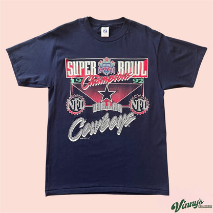 Vintage 1992 Logo 7 Dallas Cowboys Super Bowl Football Shirt Mens Medium