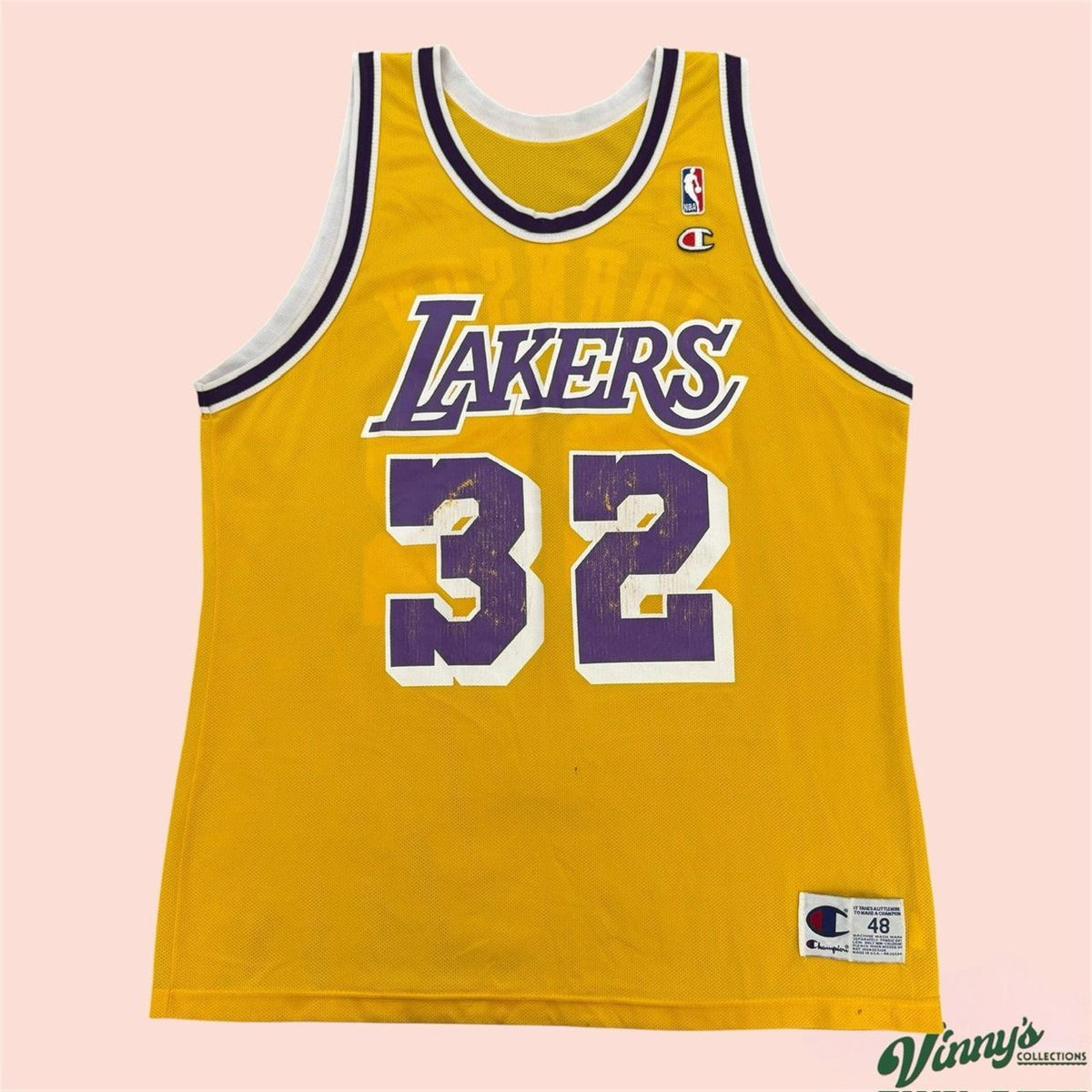 Vintage 90s Champion Los Angeles Lakers Magic Johnson Basketball Jersey Mens XL